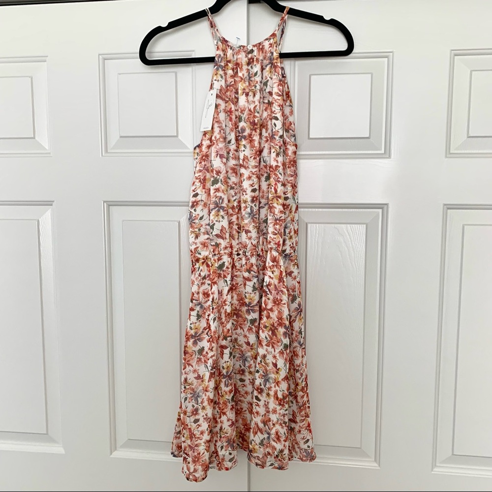 NWT Joie Reinelde White Silk Floral Blouson Dress - Picture 7 of 7